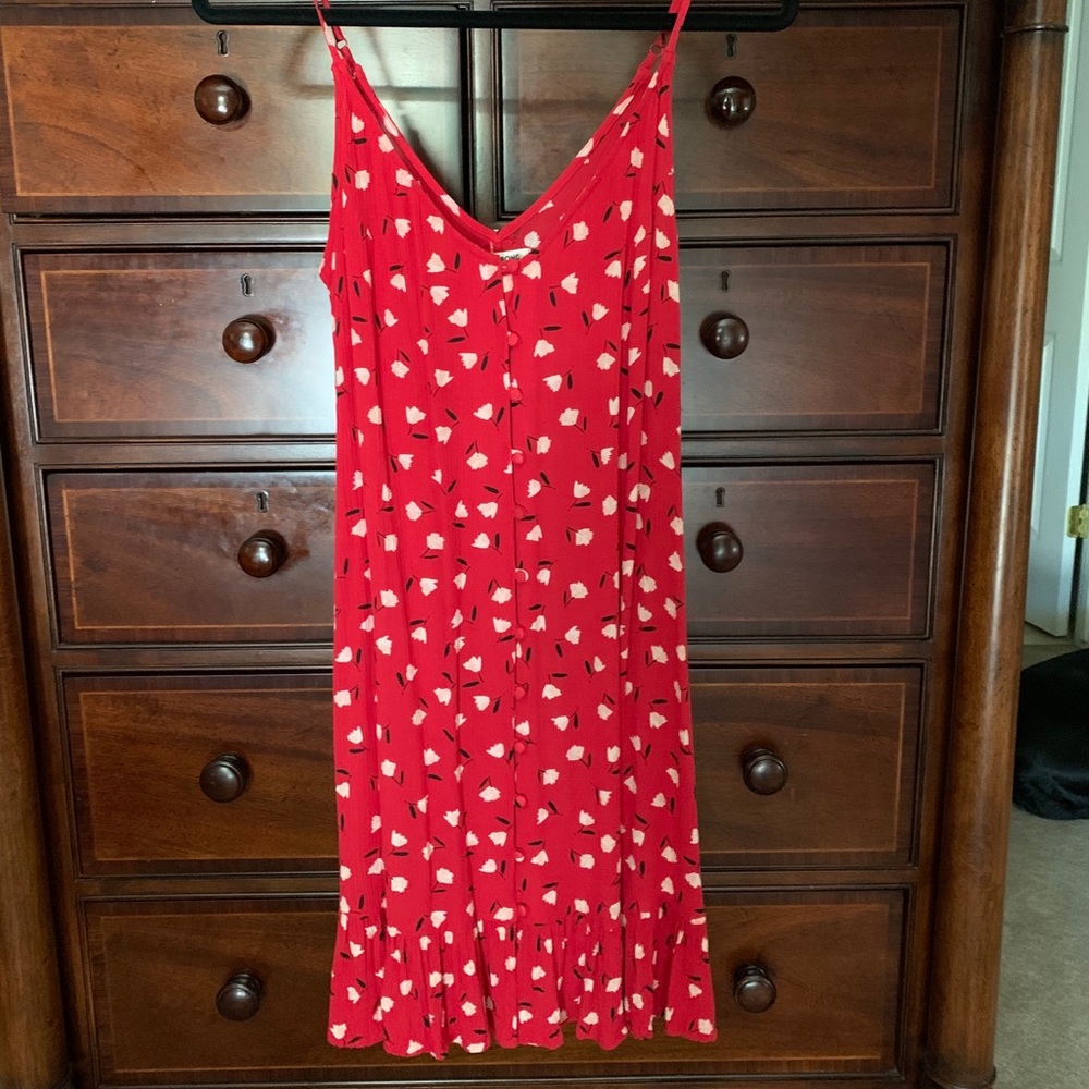 Billabong red floral sun dress
